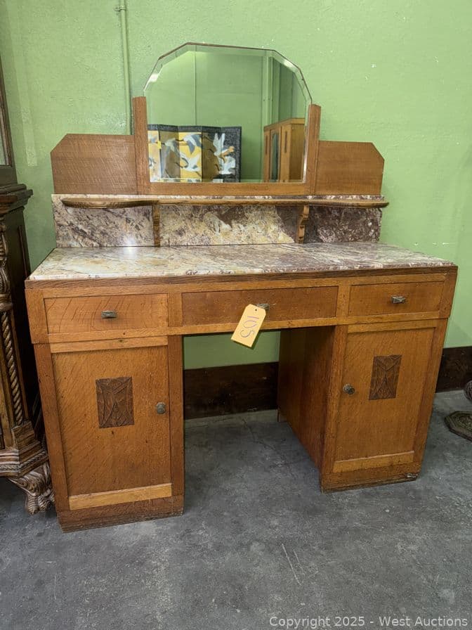vintage-deco-vanity-with-stone-top-and-backing-622686